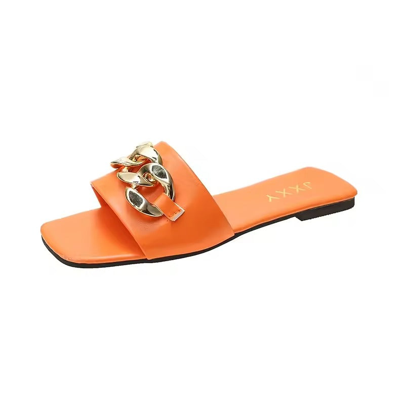 Image of Devon | Women's Chain Detail Slip-On Slides