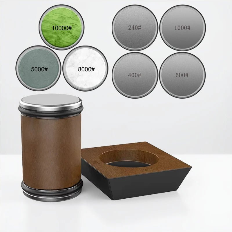 DIASHARP – Rolling Knife Sharpener Set with Diamond Grinder and Wooden Platform