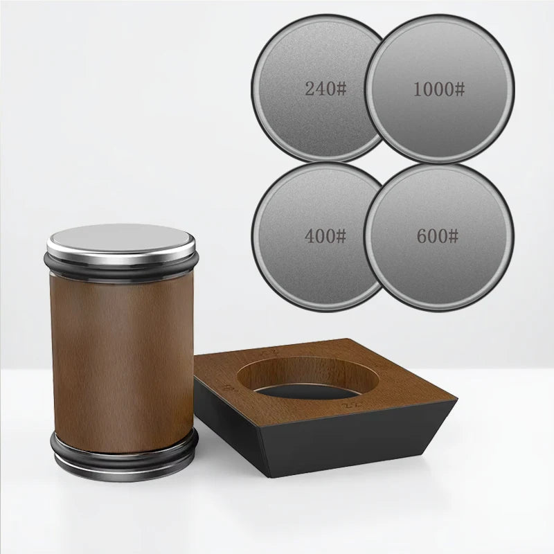DIASHARP – Rolling Knife Sharpener Set with Diamond Grinder and Wooden Platform