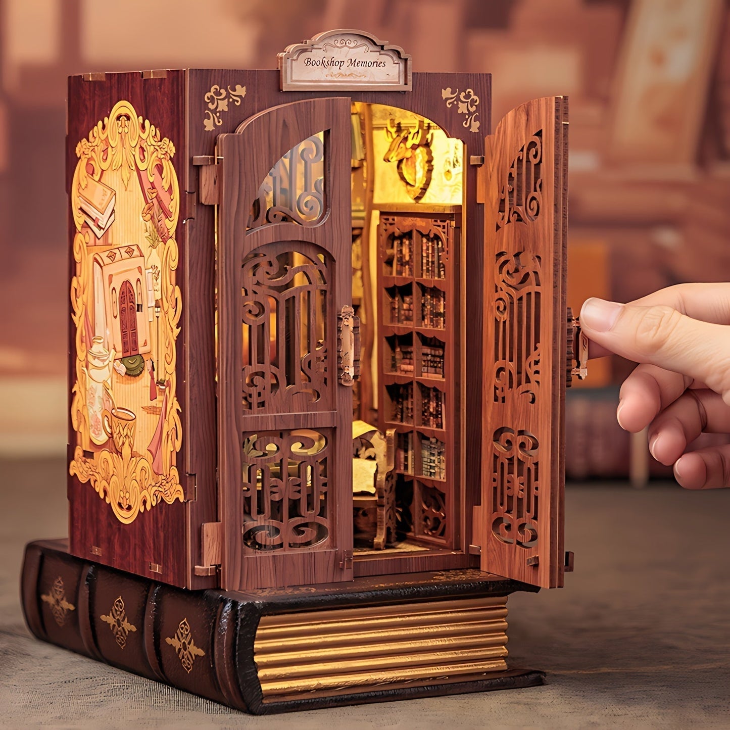 DIY Miniature Owl Bookstore – 3D Wood Kit with Lighting for Creative Decoration