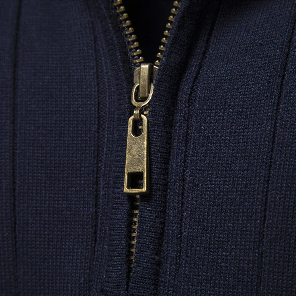 Image of Don | Men's Half-Zip Ribbed Sweater