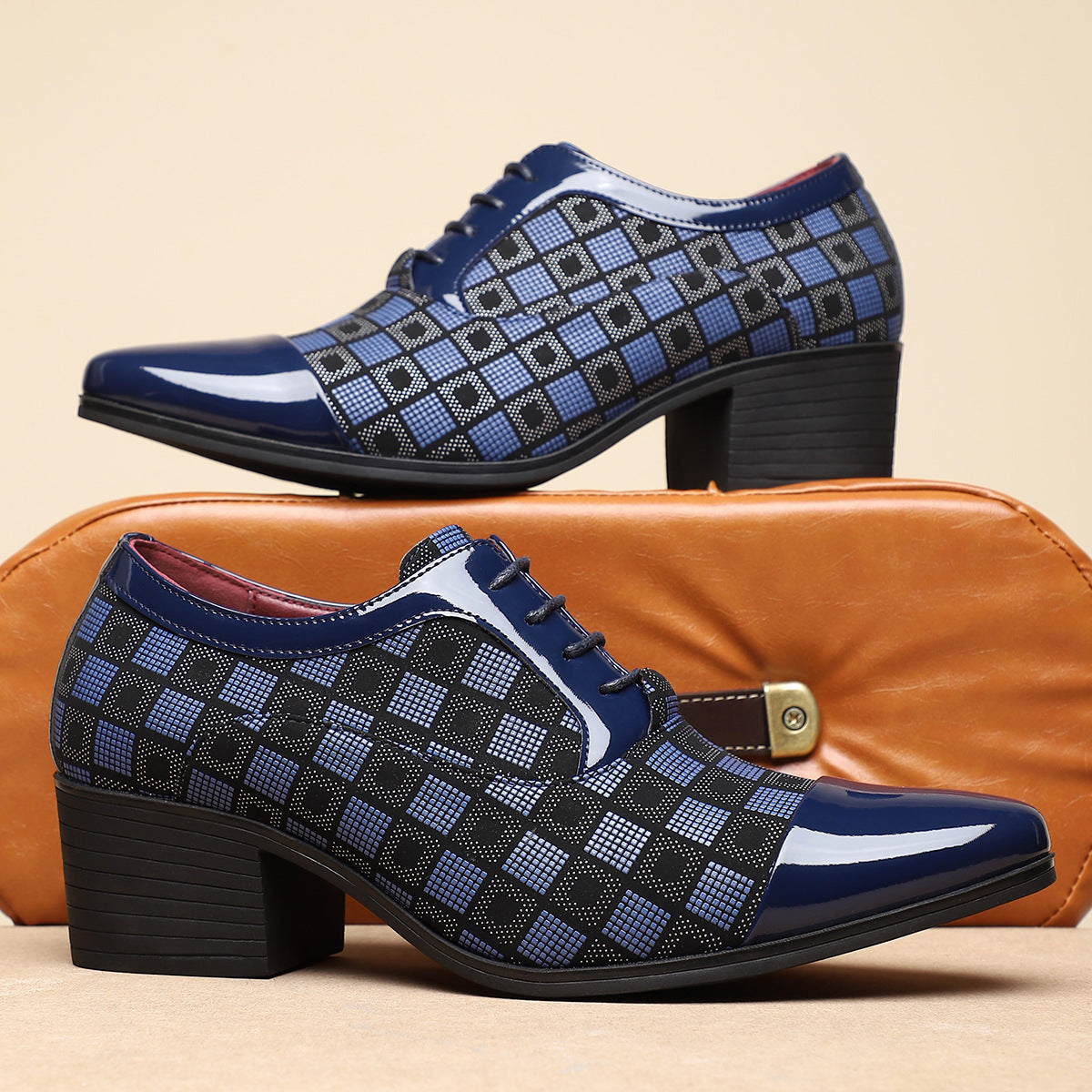 Image of Drake | Men's Lace-Up Block Heel Dress Shoes