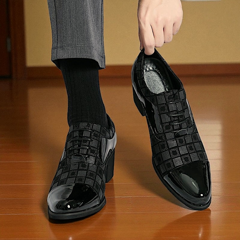 Image of Drake | Men's Lace-Up Block Heel Dress Shoes