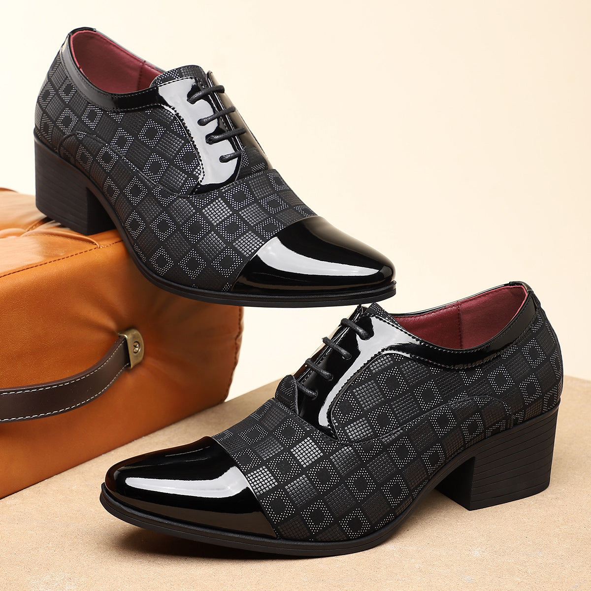 Image of Drake | Men's Lace-Up Block Heel Dress Shoes