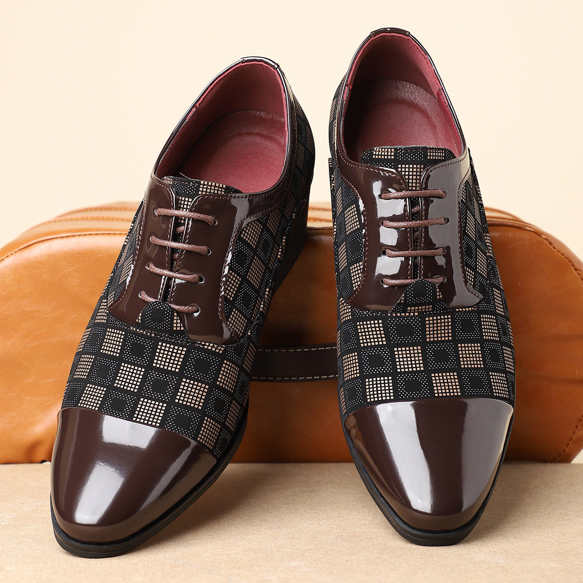 Image of Drake | Men's Lace-Up Block Heel Dress Shoes