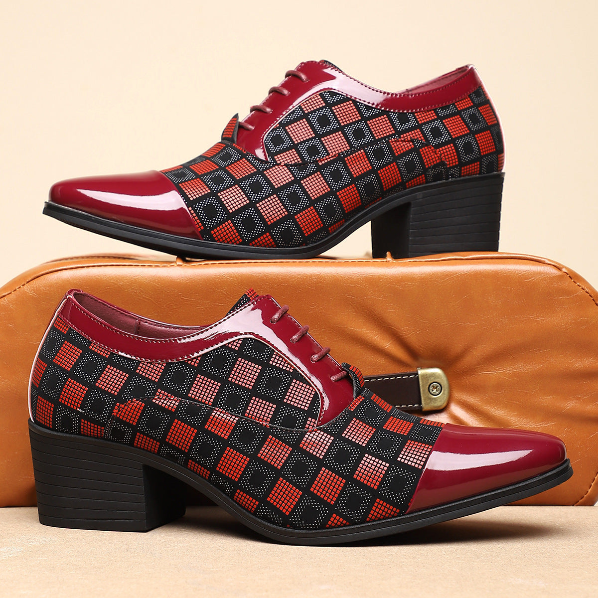 Image of Drake | Men's Lace-Up Block Heel Dress Shoes