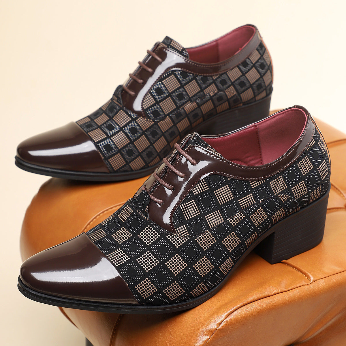 Image of Drake | Men's Lace-Up Block Heel Dress Shoes