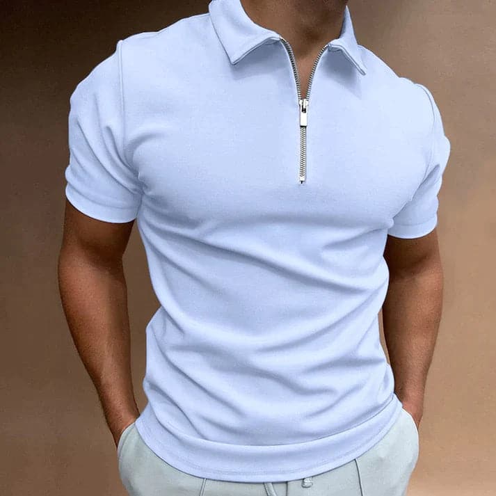 Image of Eddie | Men's Zip Slim Fit Polo Shirt