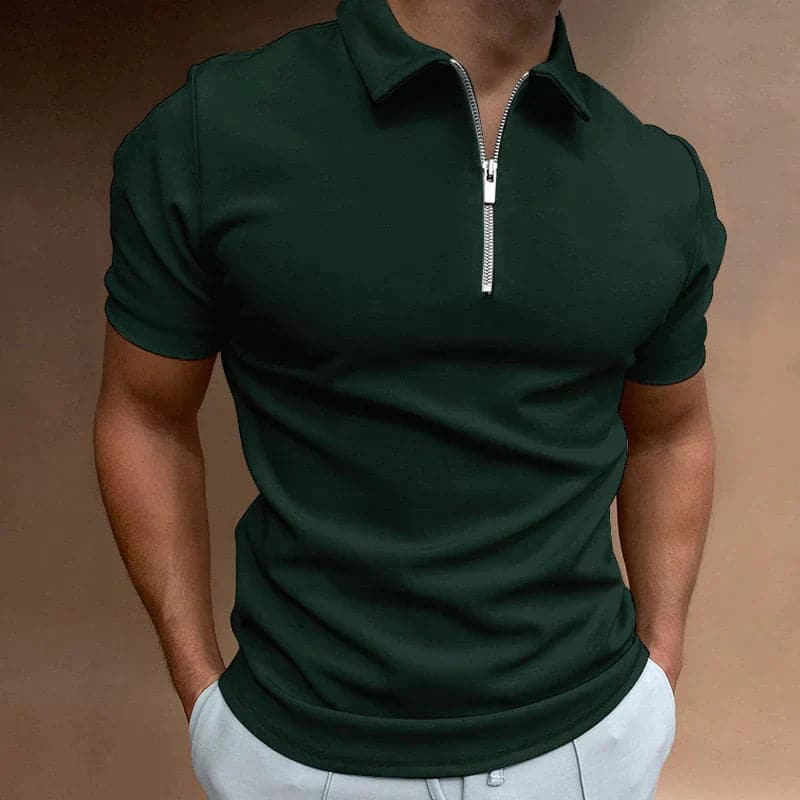 Image of Eddie | Men's Zip Slim Fit Polo Shirt