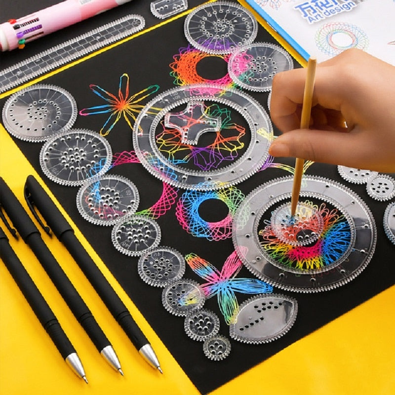 Educational Spirograph Drawing Tool Ultra Deluxe Kit - The Classic is Back!