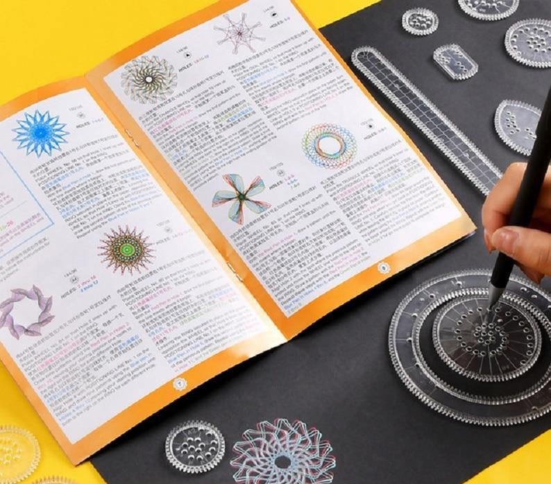 Educational Spirograph Drawing Tool Ultra Deluxe Kit - The Classic is Back!