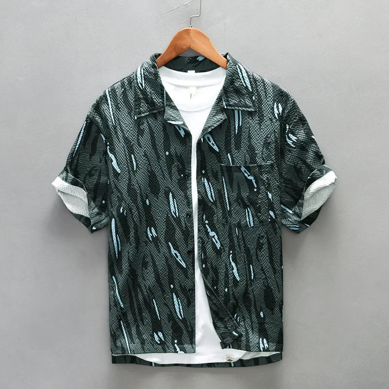 Image of Edward | Men's Short Sleeve Camp Collar Shirt
