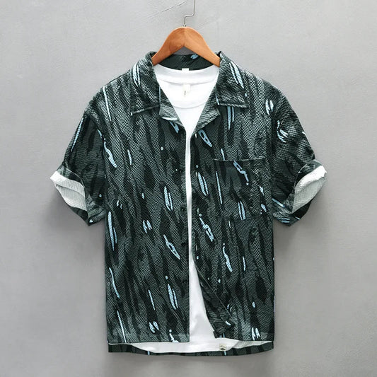 Image of Edward | Men's Short Sleeve Camp Collar Shirt