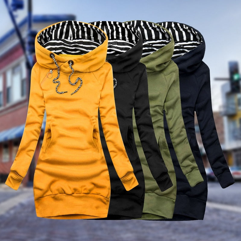 Elegant Hooded Long Sleeve Dress