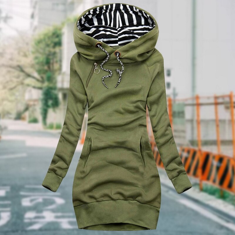 Elegant Hooded Long Sleeve Dress