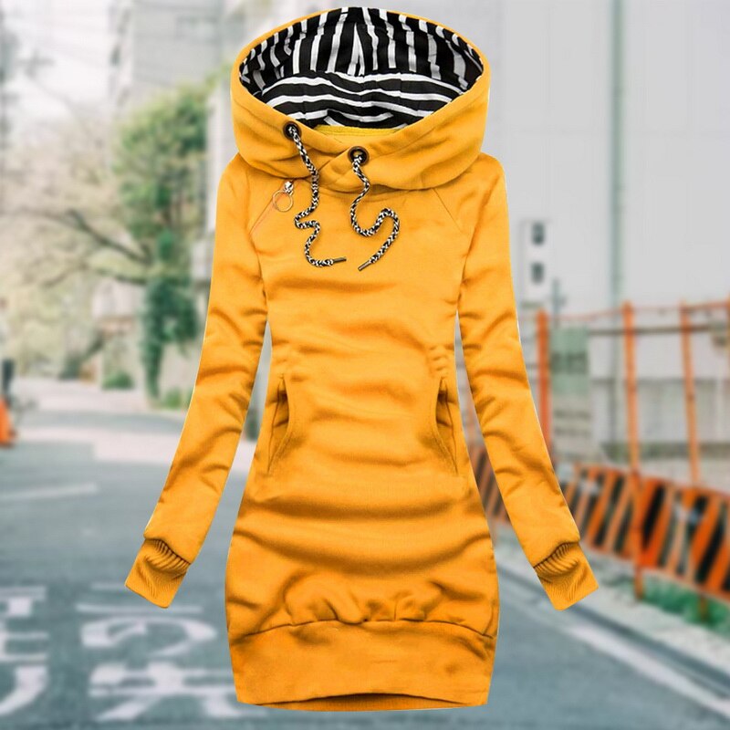 Elegant Hooded Long Sleeve Dress