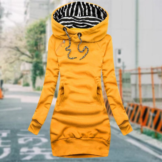 Elegant Hooded Long Sleeve Dress