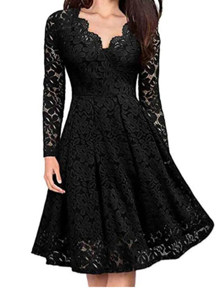 Elegant Off-Shoulder Lace Evening Gown - Image 1