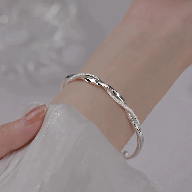 Elegant Twisted Silver Bracelet