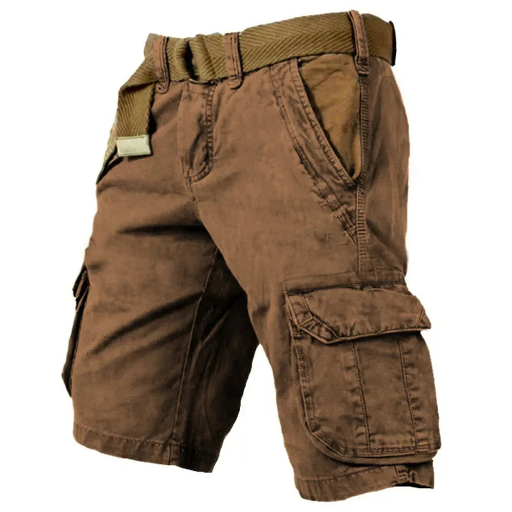 Image of Eli | Men's Cargo Belted Knee Length Shorts