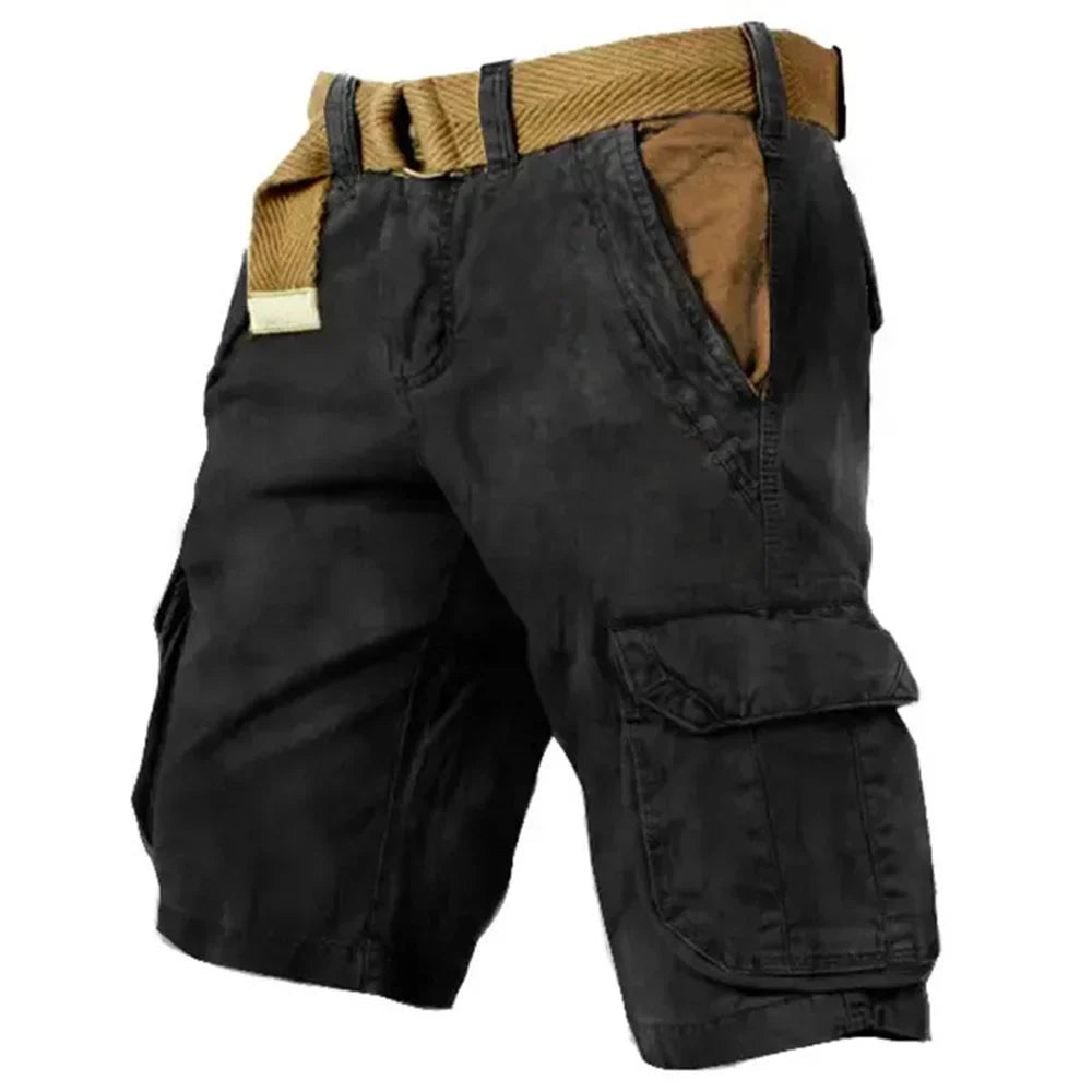 Image of Eli | Men's Cargo Belted Knee Length Shorts