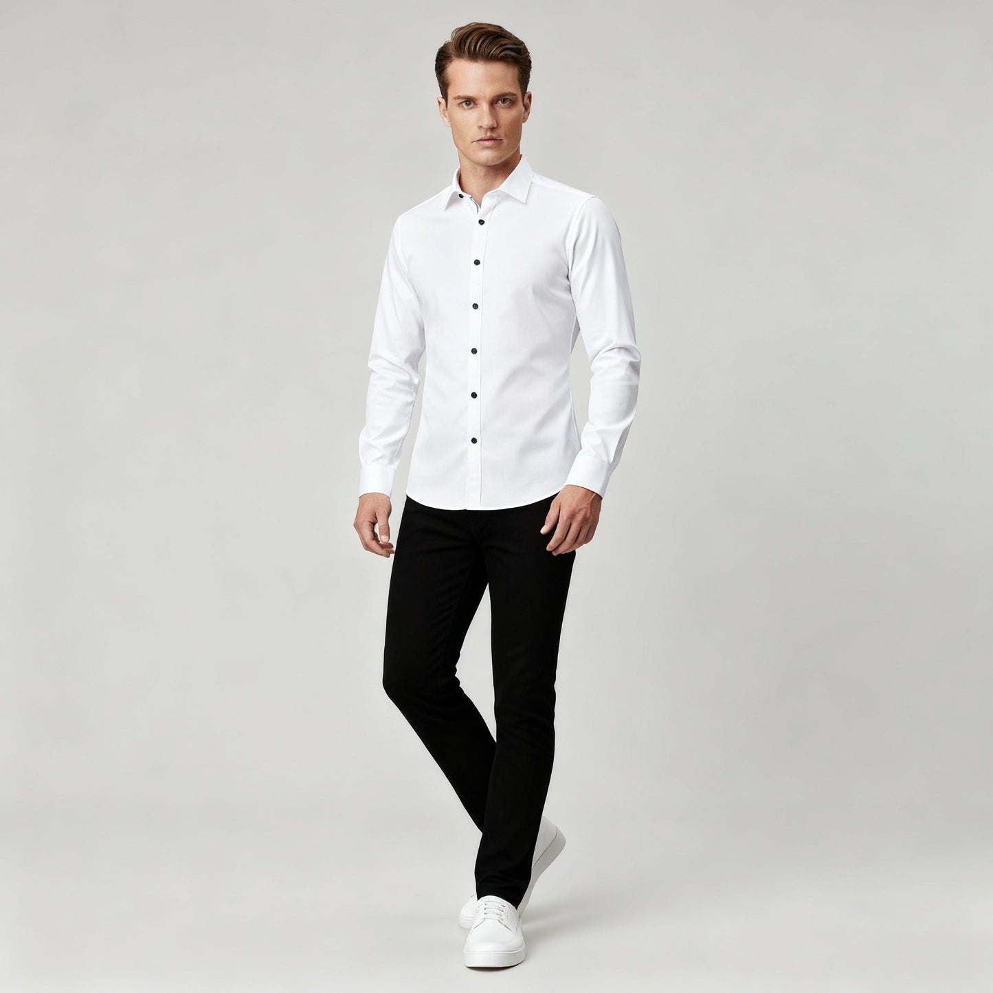 Image of Elijah | Men's Slim-Fit Button-Down Shirt