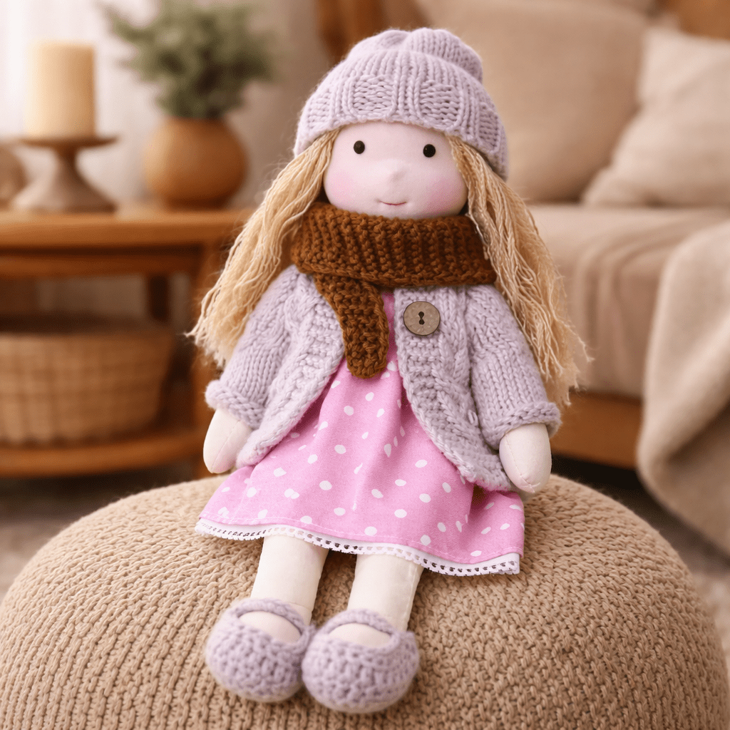 ELORA – Handmade Waldorf Doll Made of Cotton for Creative Play