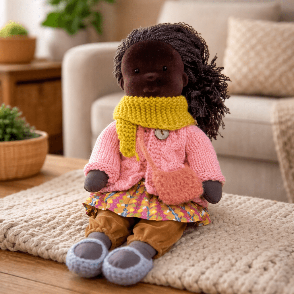 ELORA – Handmade Waldorf Doll Made of Cotton for Creative Play
