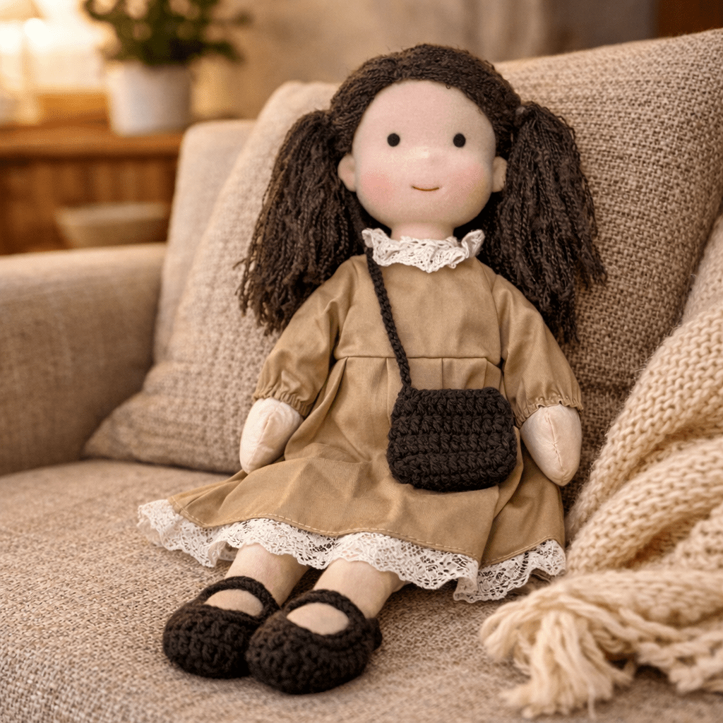 ELORA – Handmade Waldorf Doll Made of Cotton for Creative Play