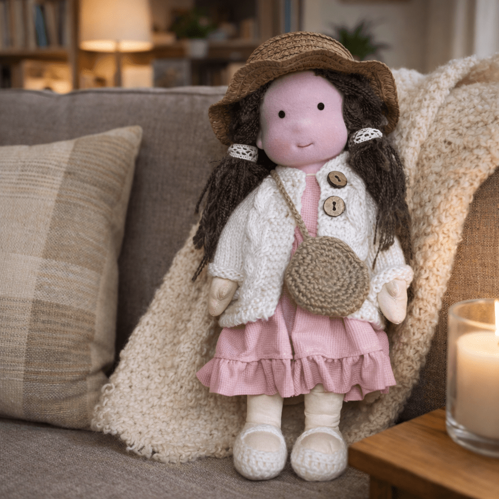 ELORA – Handmade Waldorf Doll Made of Cotton for Creative Play