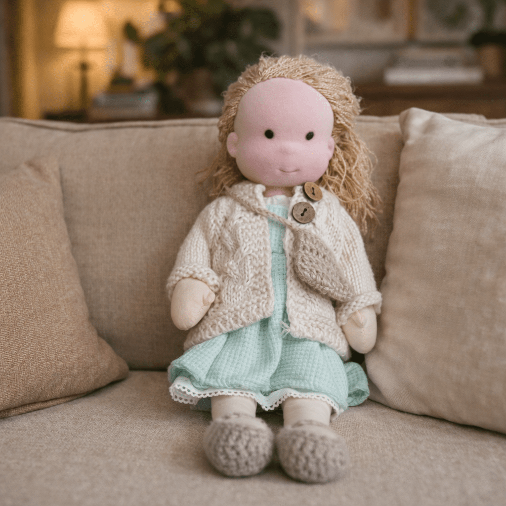 ELORA – Handmade Waldorf Doll Made of Cotton for Creative Play