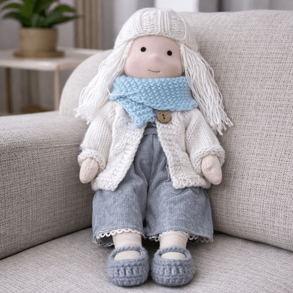 ELORA – Handmade Waldorf Doll Made of Cotton for Creative Play