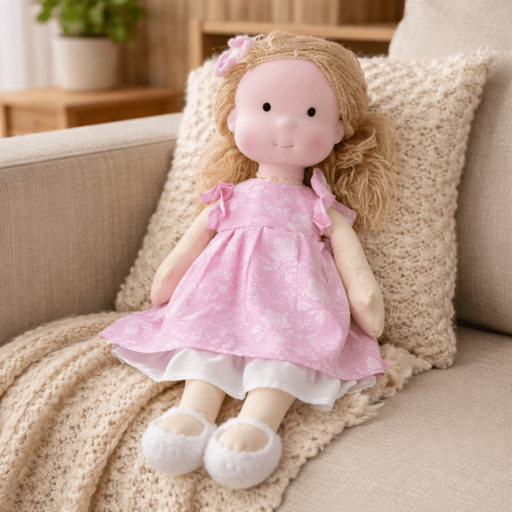 ELORA – Handmade Waldorf Doll Made of Cotton for Creative Play