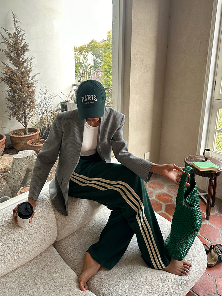 Image of Elsie | Women's High-Waisted Striped Track Pants