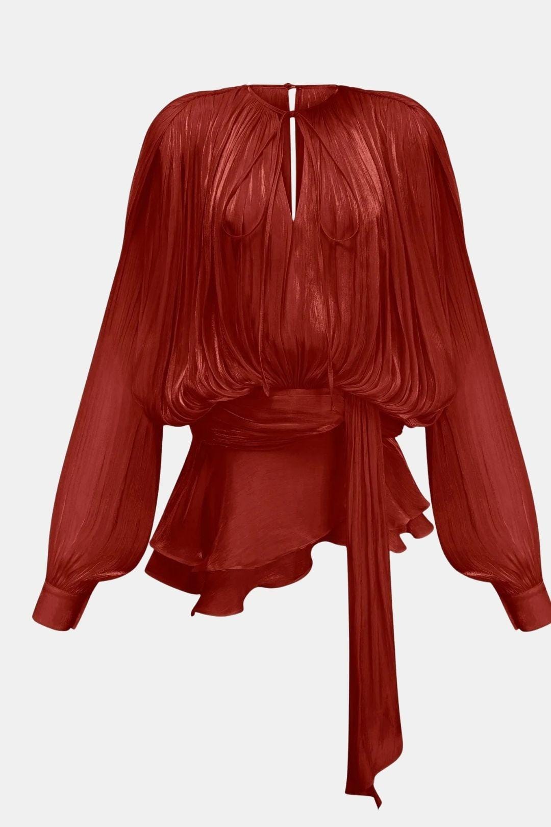 Image of Elsie | Women's Long Sleeve Mini Tie Neck Dress