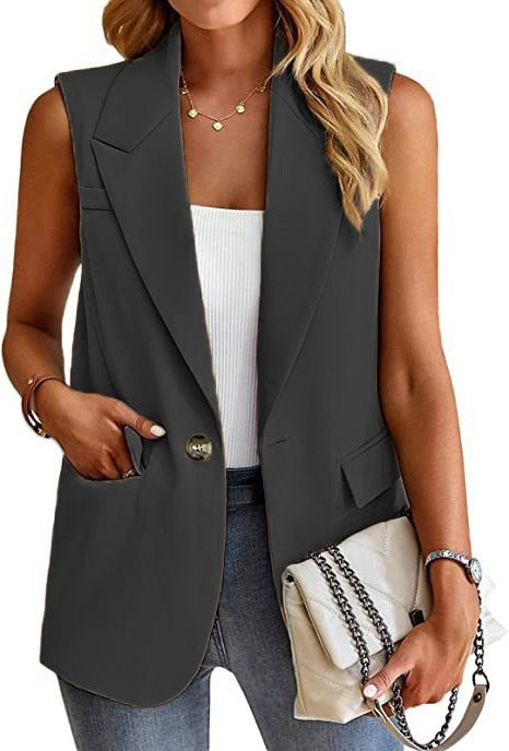Image of Esme | Women's Sleeveless Blazer Vest