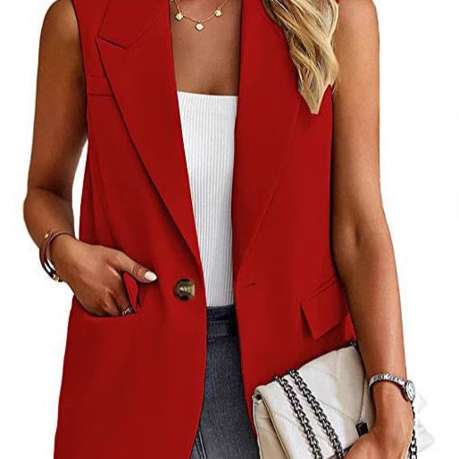 Image of Esme | Women's Sleeveless Blazer Vest
