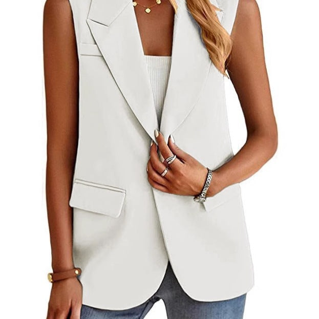 Image of Esme | Women's Sleeveless Blazer Vest