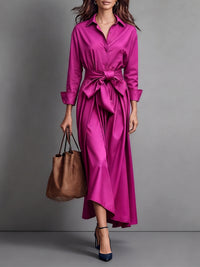 Eva | Women's Long Sleeve A-Line Midi Dress