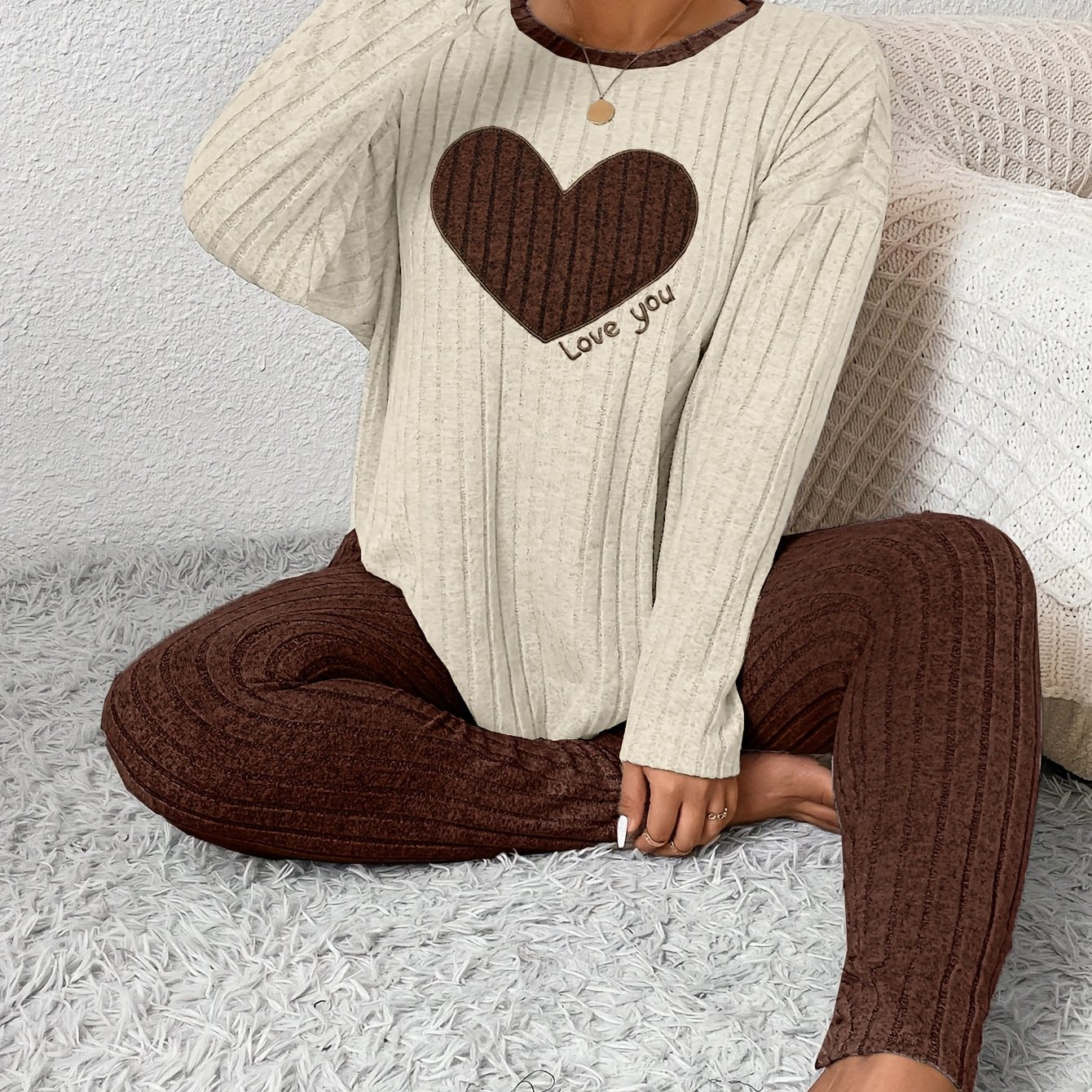 Image of Eva | Women's Long Sleeve Relaxed Fit Two-Piece Set