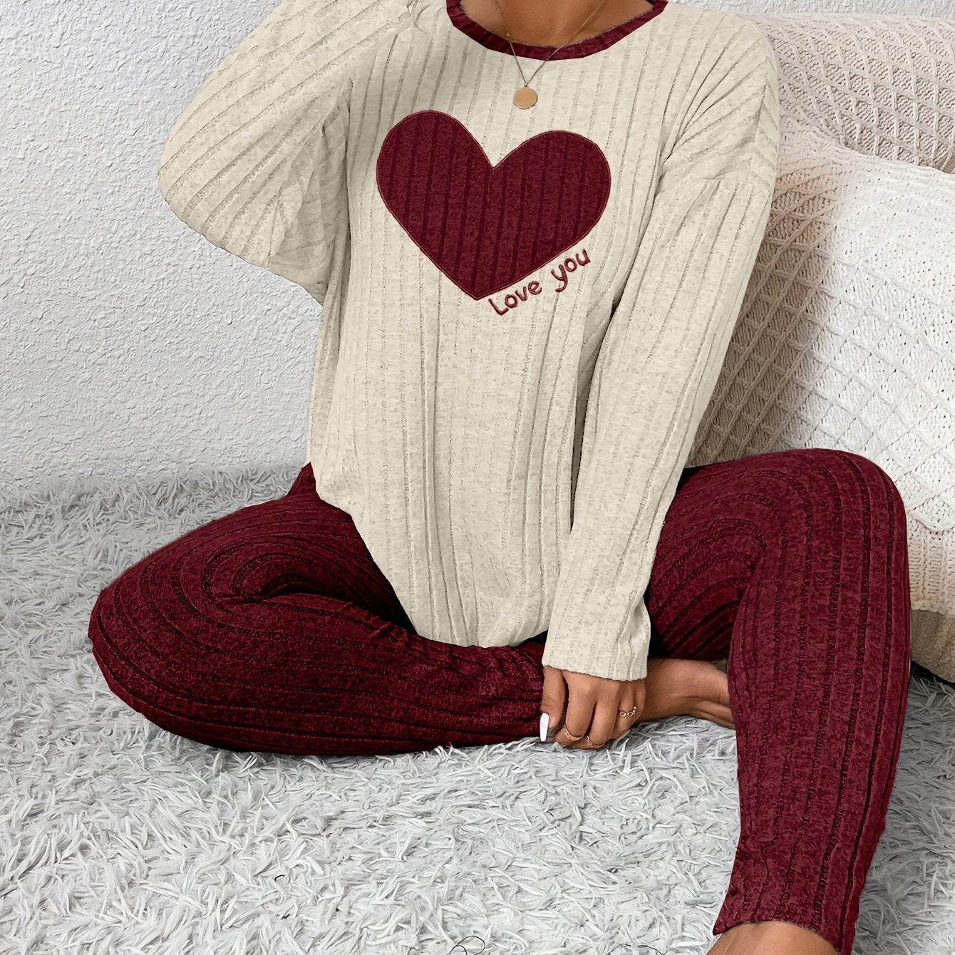 Image of Eva | Women's Long Sleeve Relaxed Fit Two-Piece Set