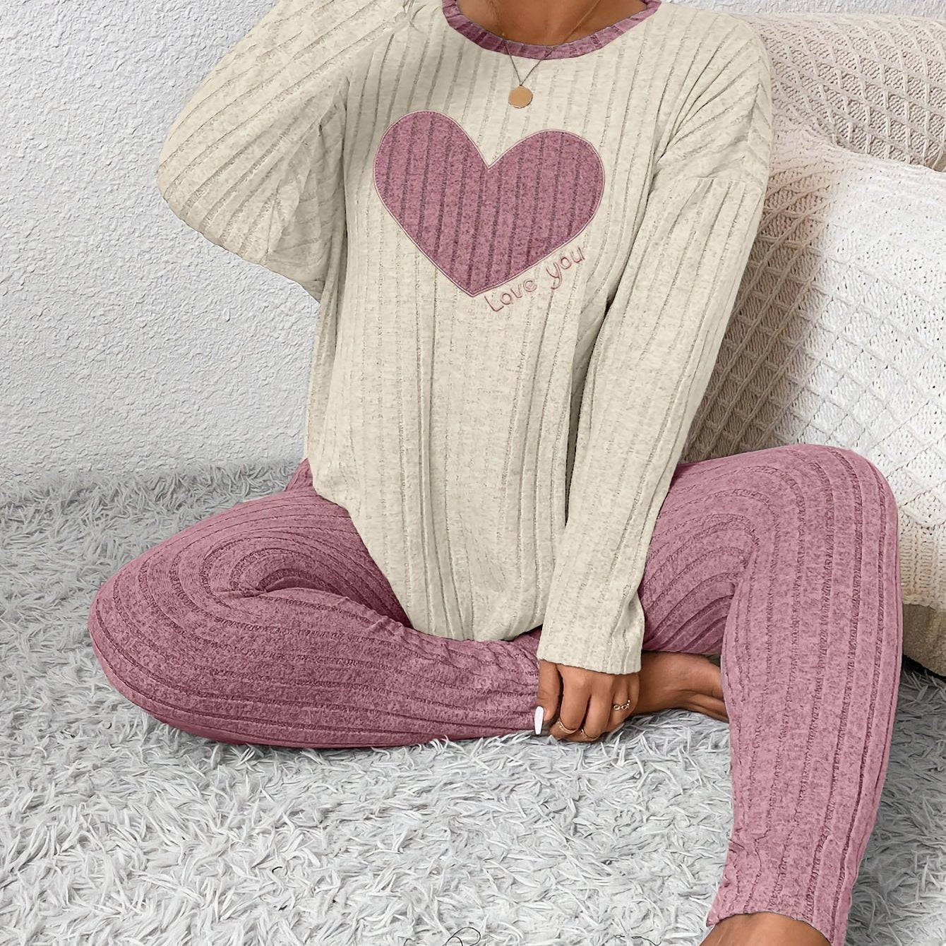 Image of Eva | Women's Long Sleeve Relaxed Fit Two-Piece Set
