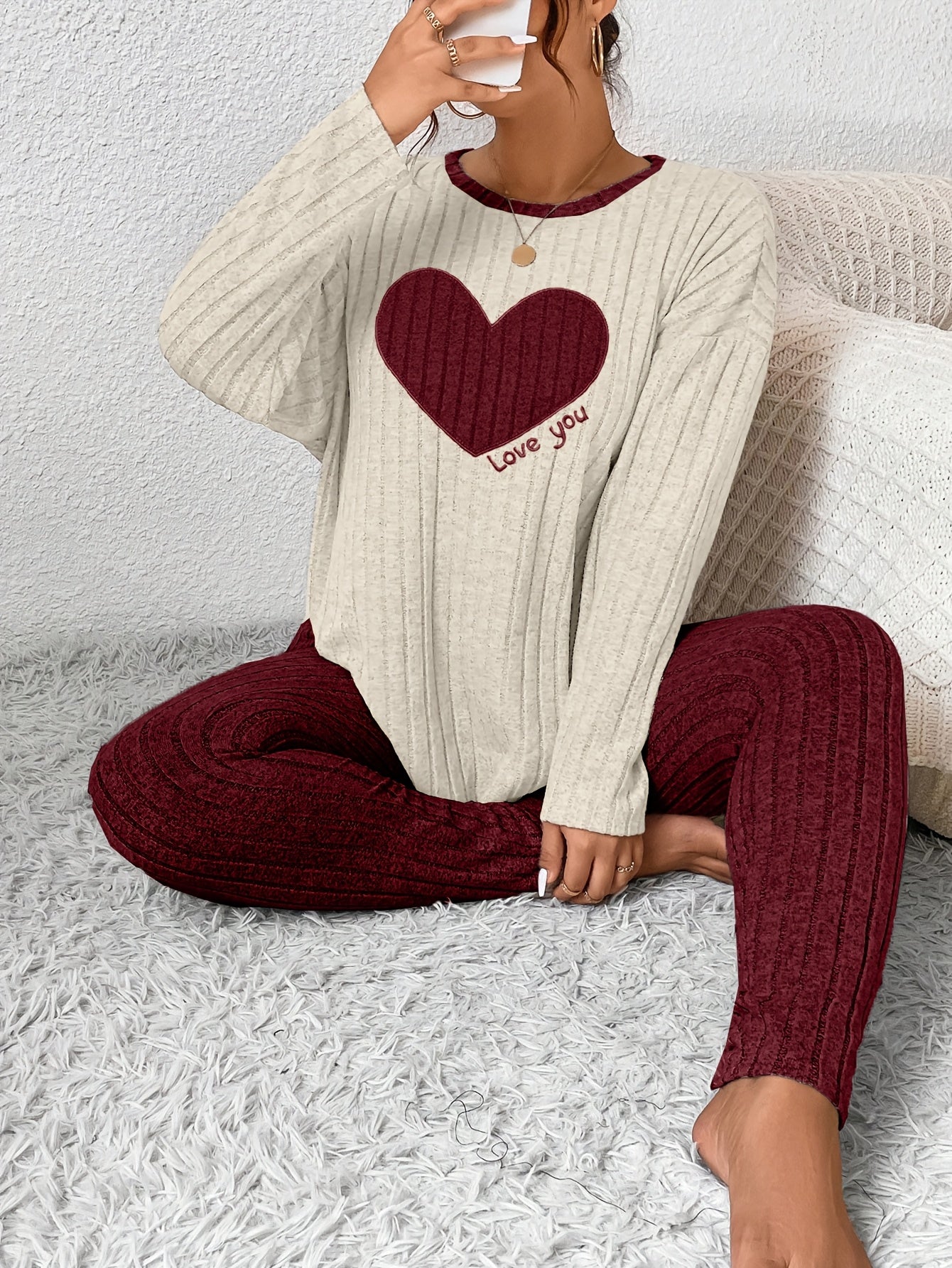 Image of Eva | Women's Long Sleeve Relaxed Fit Two-Piece Set