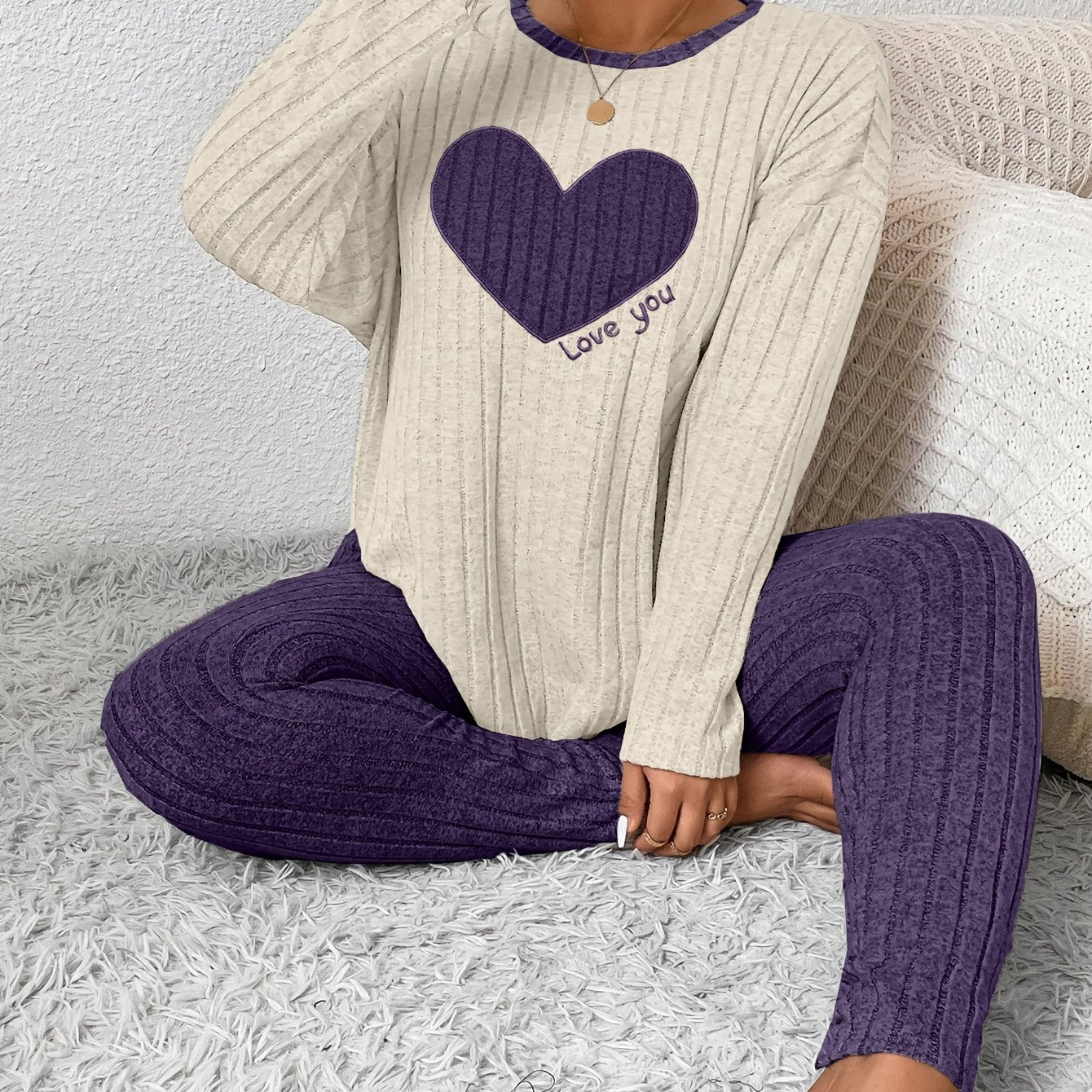 Image of Eva | Women's Long Sleeve Relaxed Fit Two-Piece Set