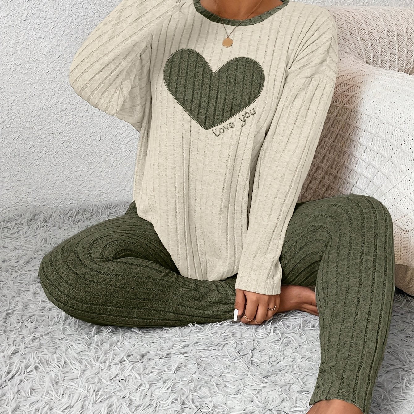 Image of Eva | Women's Long Sleeve Relaxed Fit Two-Piece Set
