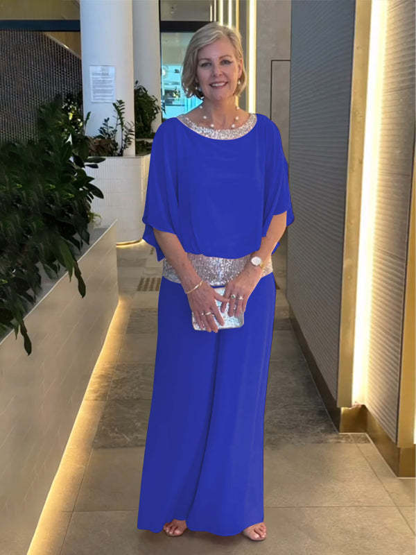 Image of Evelyn | Women's Wide Leg Evening Wear Two-Piece Set