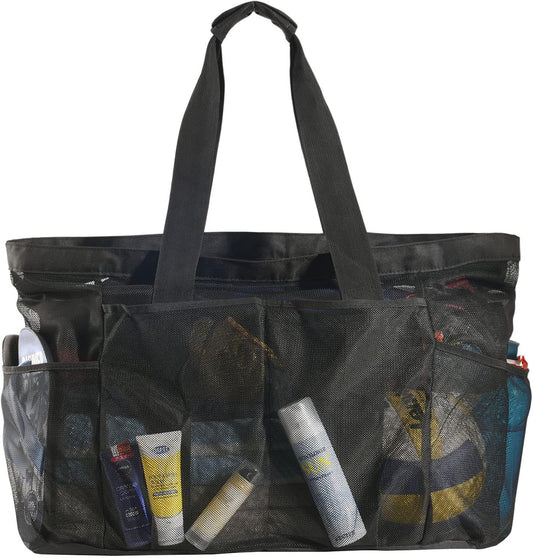 Extra-Large Mesh Beach Tote with Zipper – Sandproof Carryall