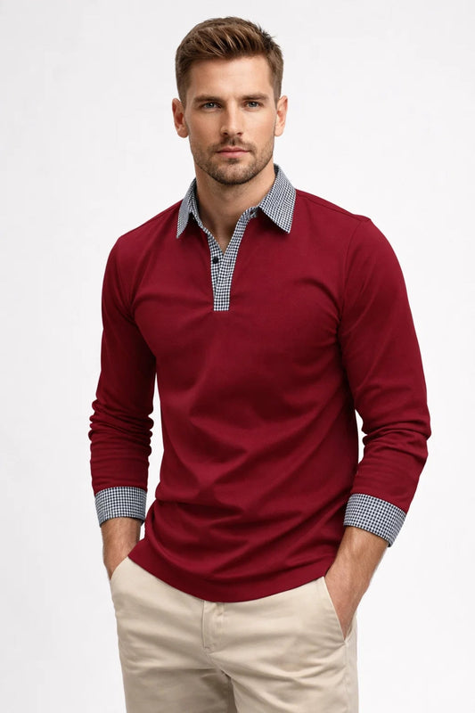 Image of Ezra | Men's Long Sleeve Polo Shirt