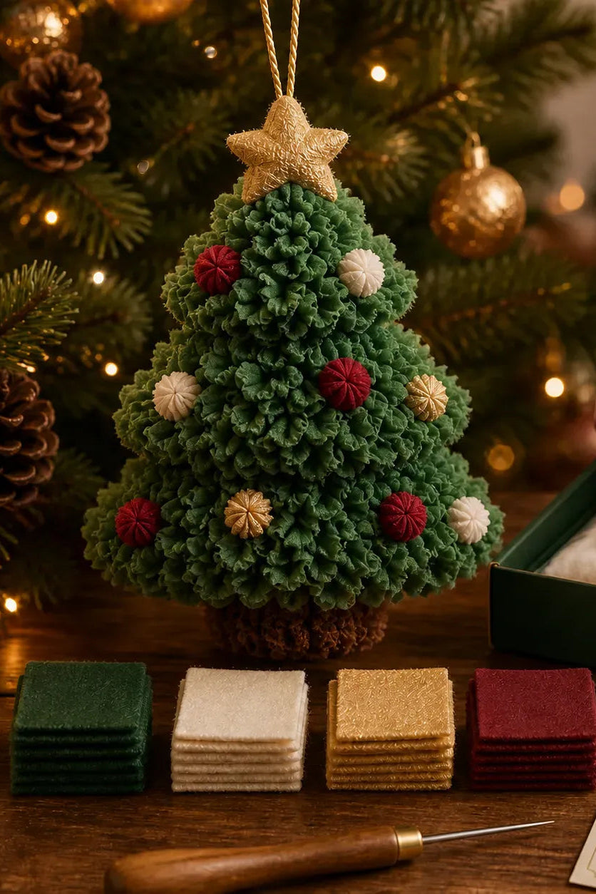 Fabric-Poke Snowman Christmas Ornament Kit
