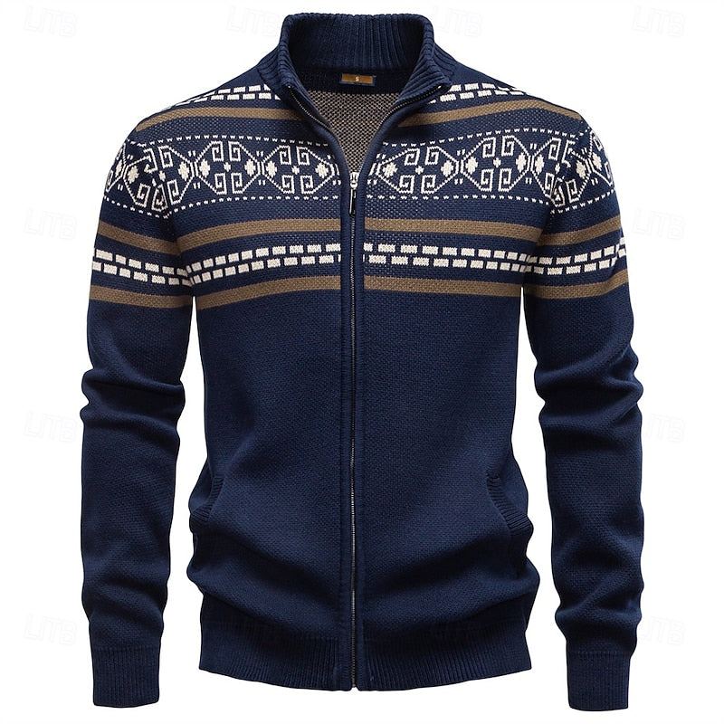 Fair Isle Zip-Up Christmas Cardigan